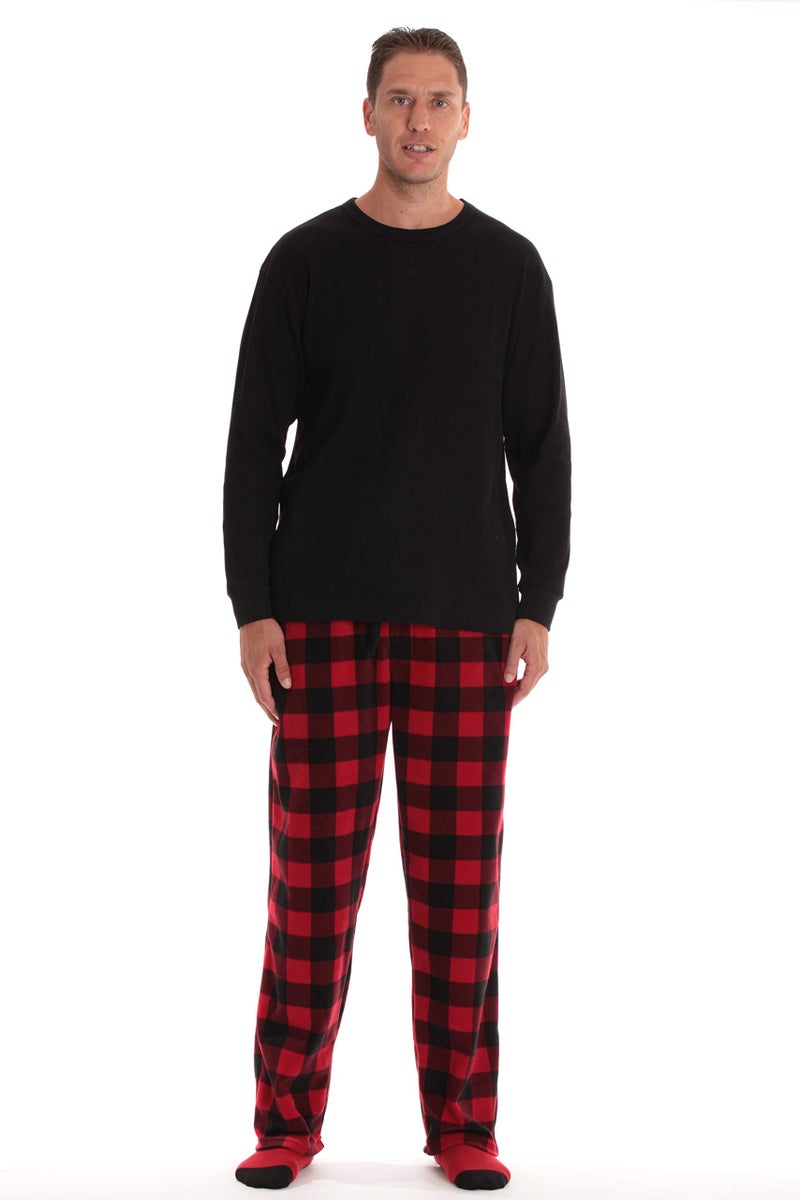 #followme Mens Microfleece Pajama Pants Set with Socks 44938-1A-L - Image 1